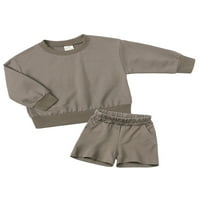 Voguele Toddler Hotsa setovi košulje s dugim rukavima + hlače od pune boje Ljeto odijelo odjeća odijela