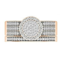 Kolekcija DazzlingRock okrugla bijeli dijamant Bridalni klaster za angažman za angažman za žene u 18K