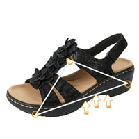 Loopsun Ljetne sandale za žene, ženske sandale, ženska ljetna puna boja udobna udubljena ubodne klinove