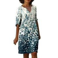 Ljetna haljina na koljenu za žene Prodaja cvjetni print v izrez za djevojke Fit za odmor Elegantni casual