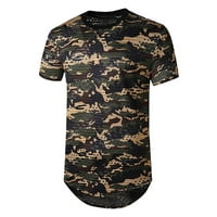 Okrugli vrat modni vrhovi kamuflaža grafička bluza za muške ljetne majice kratki rukav majica za muškarce