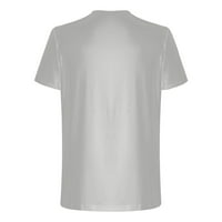 Sdjma Muški opušteni fit teški kratki rukav ležerni modni okrugli vrat Pulover Print majica kratkih