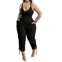 Ženska modna kombinezonska odjeća za repute Solid Boja Pocket remen JOGGING ženske ležerne trendi hlače