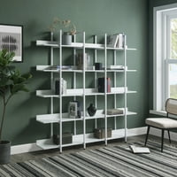 5-Tier Bookcase Home Office Open Bookshelf,Vintage Industrial Tiers Large Open Shelves and Metal Frame,Tall