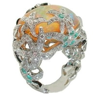 Opolski vintage rhinestone zvijezde Fau Opal Party banket nakit poklon prsten za prste