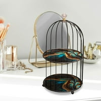 Vanity ladica Birdcage Makeup Organizator ormar za kupaonicu kupaonica za skladištenje plave crne 20x