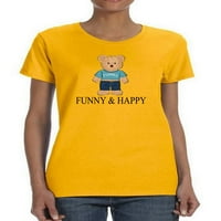 Smiješna i sretna igračka nose majicu žena -image by shutterstock, ženska mala