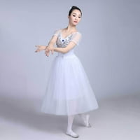 Ženska Shiny Tulle Ballet Dance Haljina Swan Lake Ballerina Dancewear