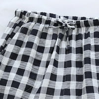 XYSAQA muški pamučni izmiješani lounge kratke hlače Ljeto udobne labave plaćene pidžame kratke hlače