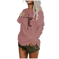 Ženski džemperi plus veličina na otvorenom modni ispisani kućni odmor ženski džemperi ružičasti veličine