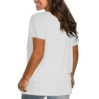 Ženska modna puna okrugla kratka rukava majica s kratkim rukavima labavi vrhovi
