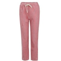 Modne žene Ljetne casual labavi džepni ispis pantalone duge hlače crveno xxl