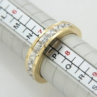 2. CT Princess rez simulirani dijamantski krug od pol vječni prsten 10K Čvrsti žuti zlatni kanal set