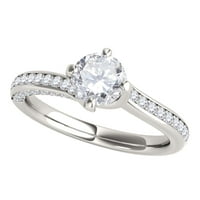Mauli dragulji za angažman za žene 0. Carat Classic Diamond Angažman vjenčani prsten 4-prong10k bijelo