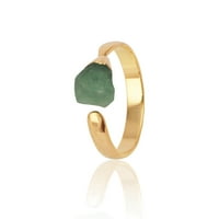 Ručno izrađeni prsten, pozlaćeni nakit, zeleni kvarcni prstenovi jagoda, poklon za nju