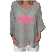 Lolmot pamučna majica za žene Košulje za podizanje raka dojke ružičaste vrpce Eagal Wings Grafički tees