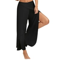 Joga hlače za žene Ženska solidna boja Split High Stretch vježbanje joge hlače za slobodno vrijeme