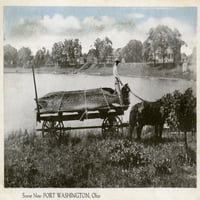 Ulov gigantskog štuke u blizini Port Washington, Ohio, SAD Print Mary Evans Grenville Collins Collection
