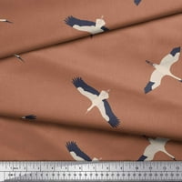Soimoi Smeđa svilena tkanina leteća roda ptica za štampanje od dvorišta široko
