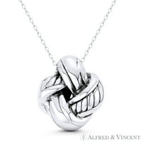 Ljubavni čvor šarm 24x privjesak i ogrlica od lanac u oksidiranom obliku. Srebrna srebra
