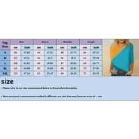 Ženska majica Tri četvrtina rukave majica Geometrijska boja blokiranje boja Printing Modna odjeća