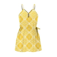 Ljetne haljine za ženske haljine za plažu sa zatvaračem Boho cvjetno tiskane mini haljine sundresses