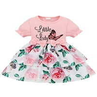 Glookwis toddler ruffle haljina A-line sandress ljuljac Ležerne prilike cvjetne haljine za print Crew