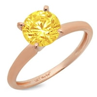 3.0ct okrugli rez žuta simulirana dijamanta 14K 14K ruža Gold Gold Angažone prstene veličine 7.75