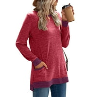 Bezolor ženski jesen vrhovi trendi pograničnih pulover s dugim rukavima Bluze casual labavim fit tuničkim