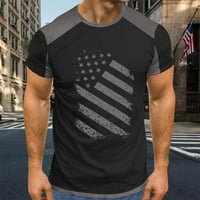 Hanas majice za muškarce-patriotsku zastavu Raglan kratki rukav Okrugli vrat Nezavisni dan Ispis Ležerne