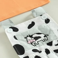 Arvbitana Baby Girls Generals set krava vez majica kratkih rukava + točkice Print Suspender Romans Ljetni