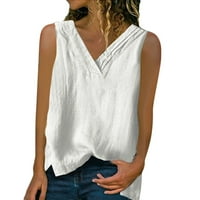 Vrhovi useva za žene Ženske Lmitation Lane majice Majica VAT V izrez Labavi bluza bez rukava TEE prsluk