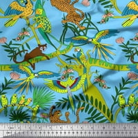 Filamike tkanine Soimoi Rayon, papagaj i leopard džungle Dekor tkanina tiskano dvorište široko