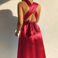 Knqrhpse Haljine za venčanje za žene Solid zavoj V Vratna haljina bez oblika za žene Crvena haljina