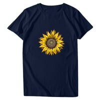 Ženski suncokret Ispiši ljetnu majicu Pozitivne slatke grafičke majice kratkih rukava Crewneck bluza