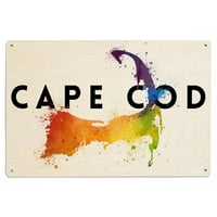 Cape Cod, Massachusetts, Sažetak WOALCOLOR BIRCH WOOD zidni znak