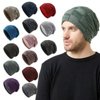 Zimski pleteni šešir par plus baršunast za zaštitu hrpa hrpa glava