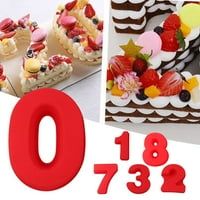 Silikonski non-Stick 3D crveni kalup za pečenje svadbene torte broj veliki rođendan