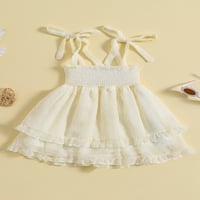 Peyakidsaa Toddler Girls Spaghetti Slojevita haljina Kid Swiss Dot party princess haljina