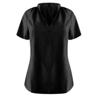 Lyylayray bluza za žene povremene labave košulje V izrez Soild kratki rukav modni vrhovi majica Tee