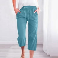 Ženske hlače Ležerne modne žene, Ležerne prilike pune boje elastične hlače Ravne široke pantalone za