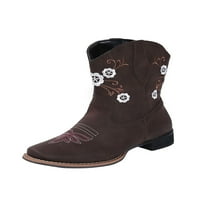 Gomelly Ladies Western Boots niske potpetice Vintage cipele vezene kravljeg čizma retro vanjska pješačka