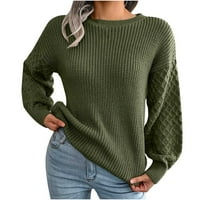 Žene slatke džempere Lagane pletene košulje pulover vrhovi dugih rukava od ramena pletene džemper s