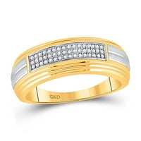 10K dvotonski zlatni okrugli dijamantski pojas za prsten za pojas CTTW