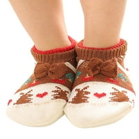 Gomelly Dame House Prozračne božićne cipele u zatvorenom x-mas poklon lagane guste papuče s čarapama