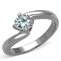 Ženski zaručni prsten od nehrđajućeg čelika sa AAA CRT CZ-a jasan - veličina 10