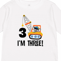 Inktastic 3. rođendan Građevinski kamion Boys poklon mališani dječak majica s dugim rukavima
