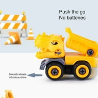 Creative Dinosaur Oblik inženjerskog igračaka Vivid poticaj plastične montažne vozila za djecu