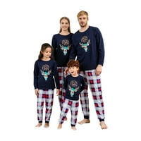 Dezsed Božićne pidžame za obitelj podudaranje porodičnih setova božićni ležerni otisnuti vrh s donjim
