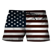 Glonme Muškarci Ljetni casual labavi kratkih hlača Lounge Američka zastava Štampano dno Dan neovisnosti